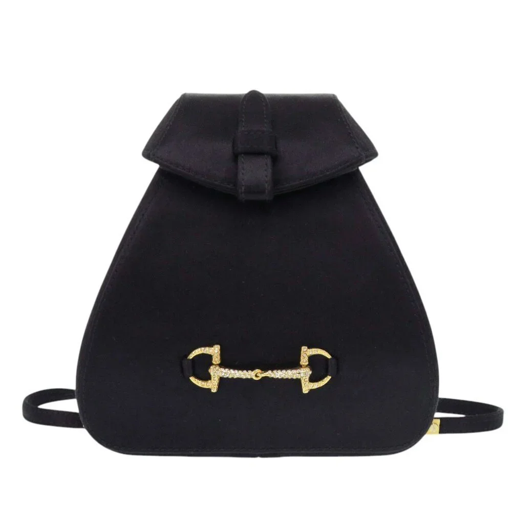 GUCCI Authentic Black Horsebit Backpack